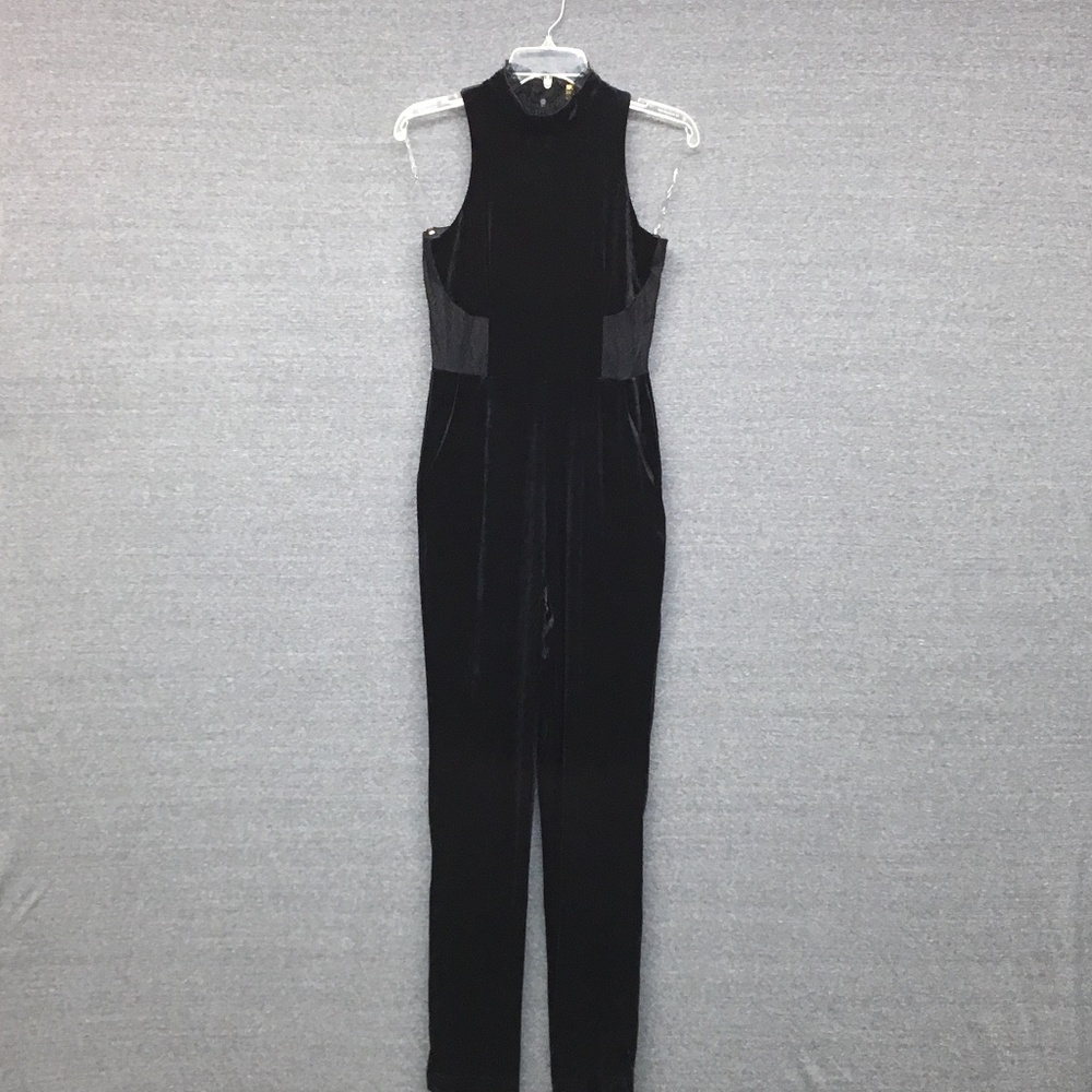 Black Velvet Jumpsuit NEW Medium L